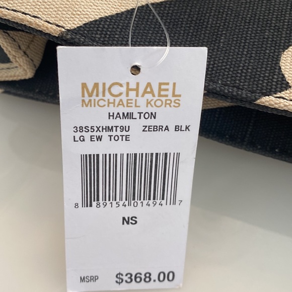 NWT Michael Kors Hamilton zebra large tote. - Picture 5 of 16
